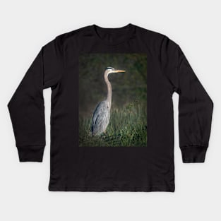 Great Blue Heron Portrait Kids Long Sleeve T-Shirt